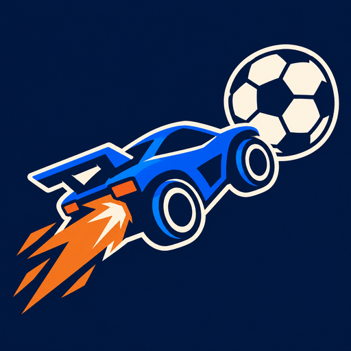 Nitro Pitch's blue rocket car boosting toward a soccer ball